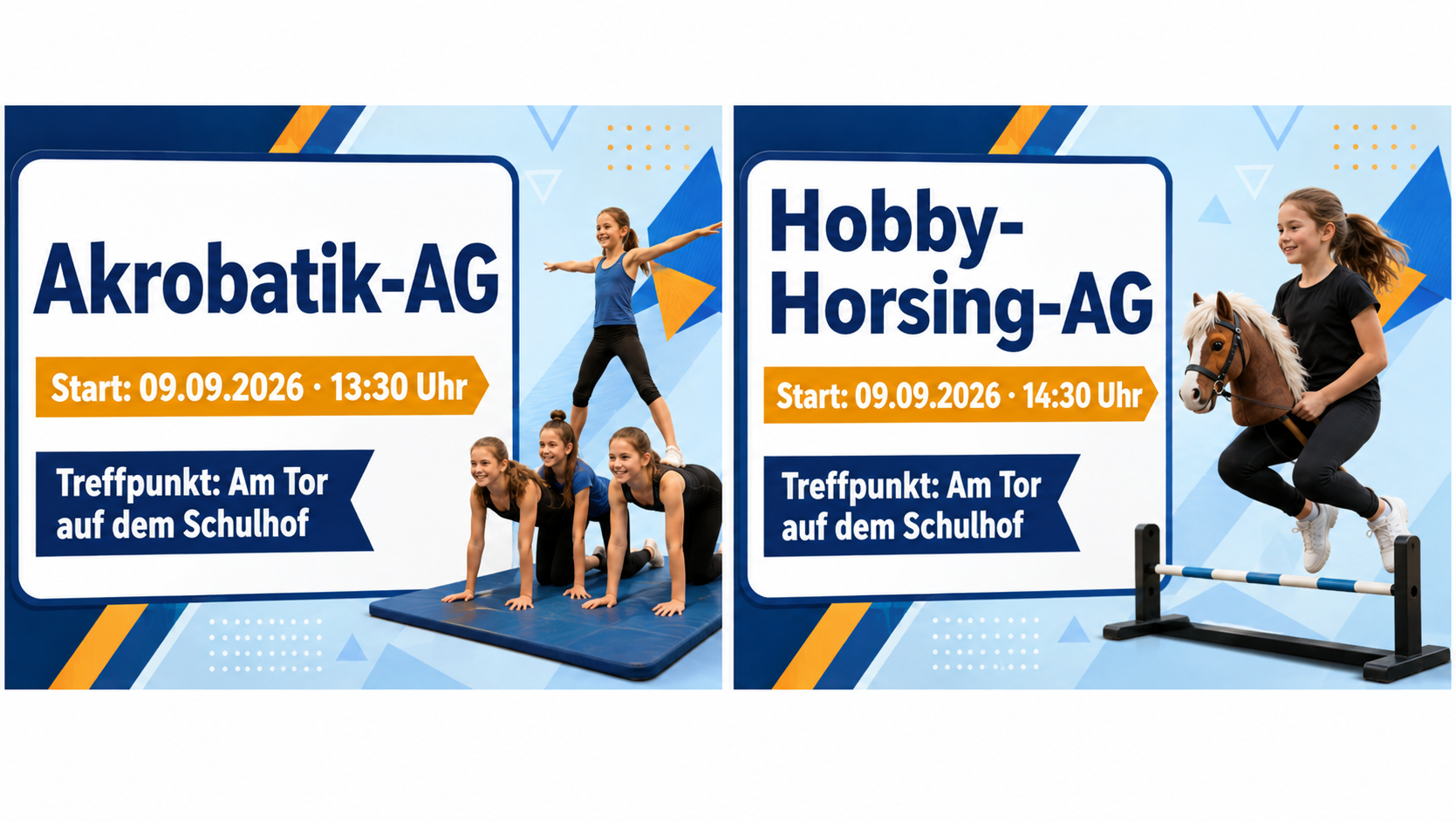 Start der AGs Akrobatik und Hobby-Horsing